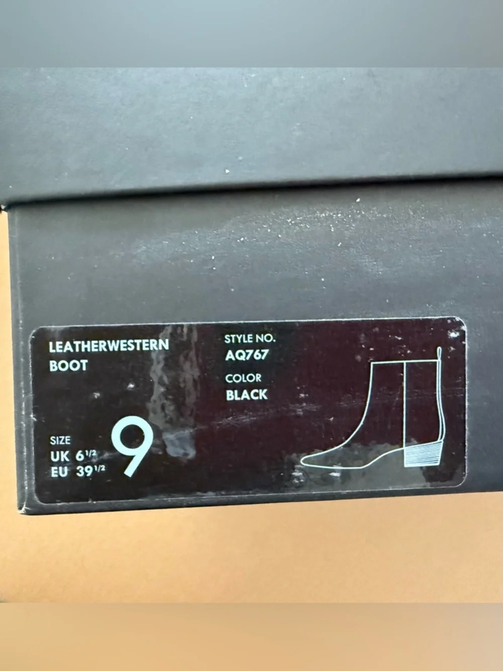 J. Crew Black Leather western Boots size 9 new in box - Picture 10 of 10